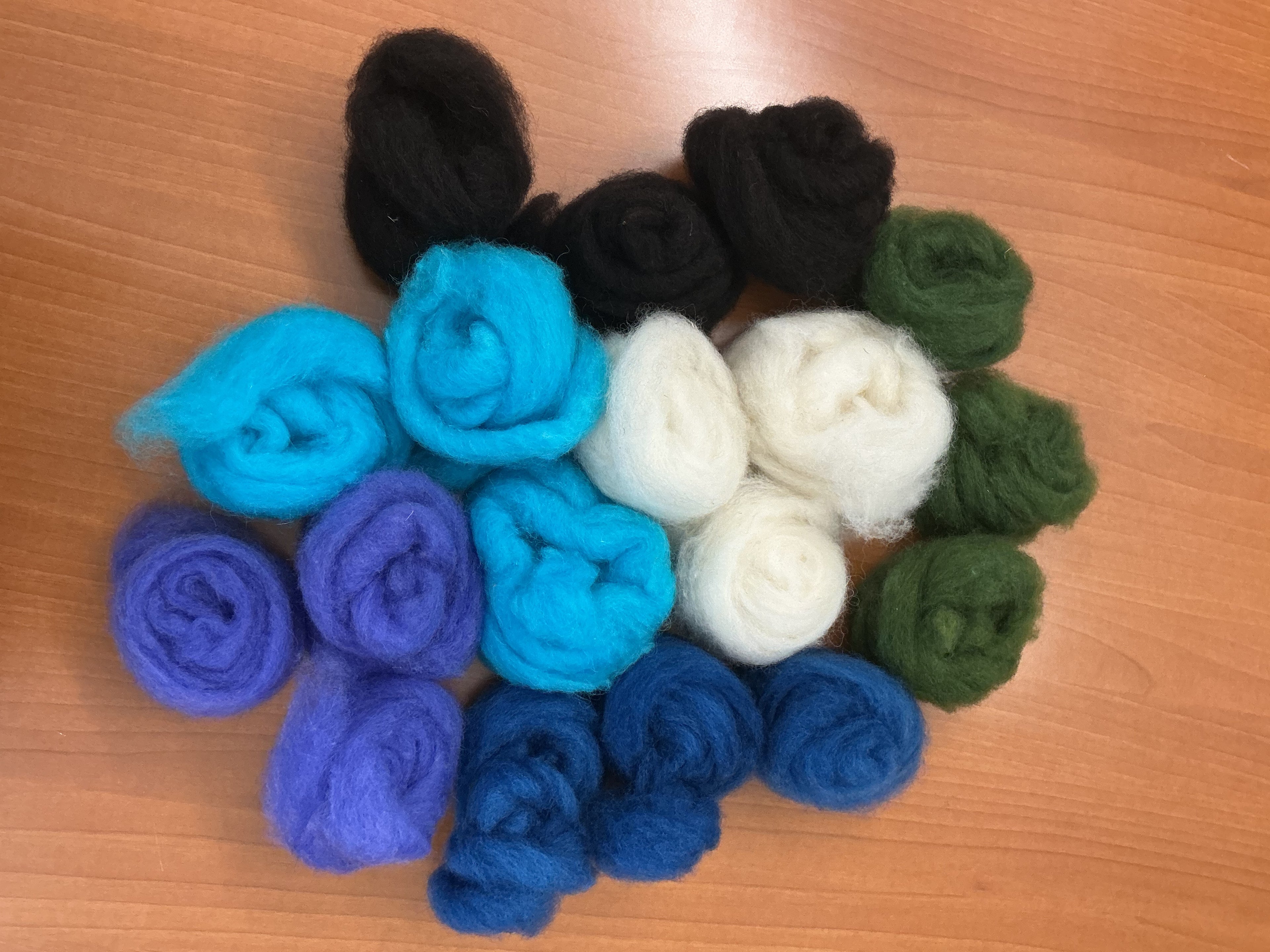 wool roving for needle felting or spinning