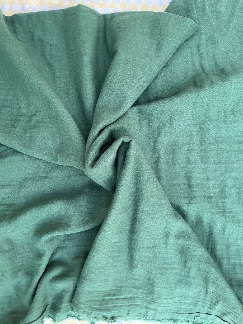 Double cotton gauze, forest green, Kokka Fabrics