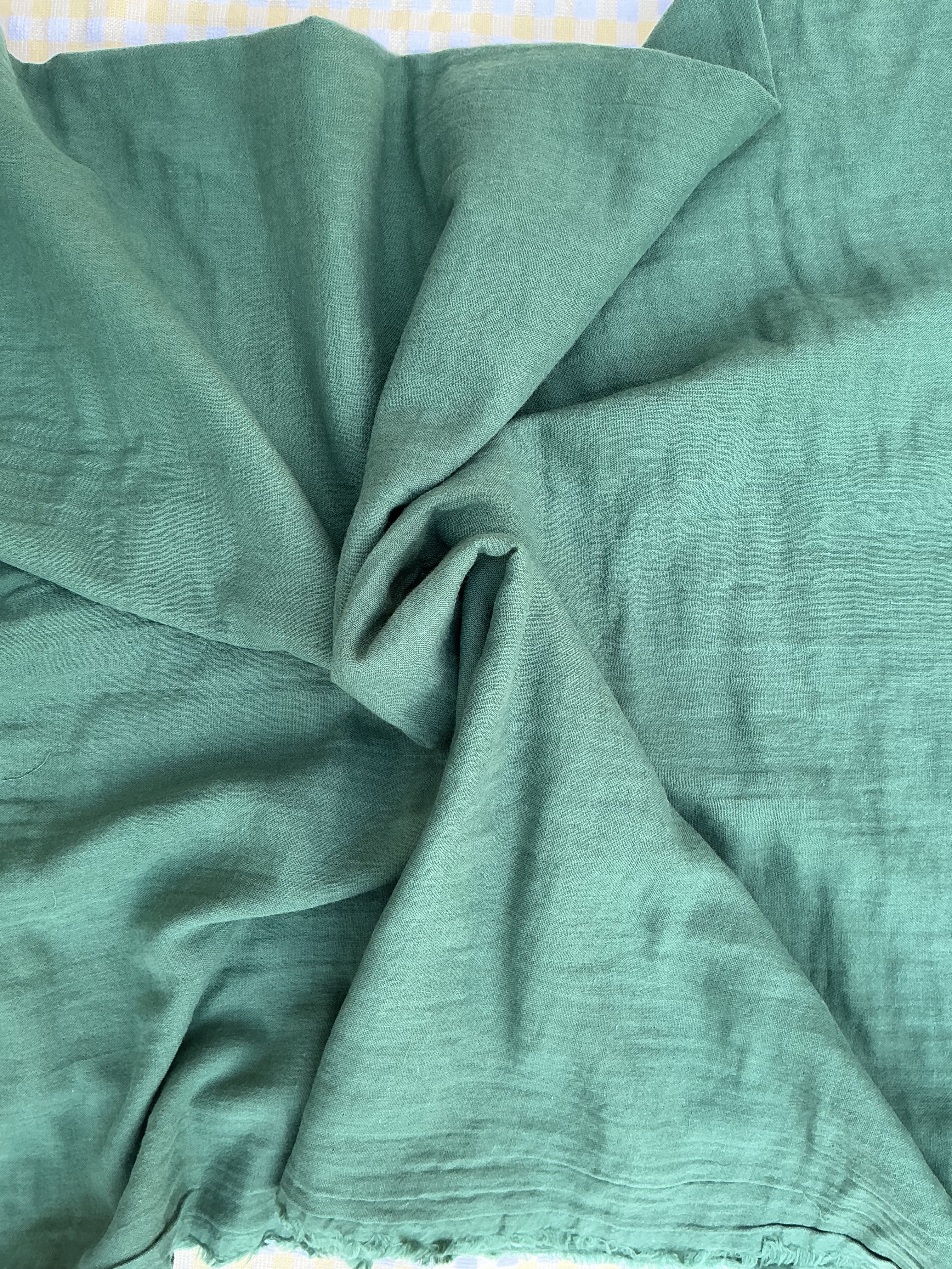 Double cotton gauze, forest green, Kokka Fabrics