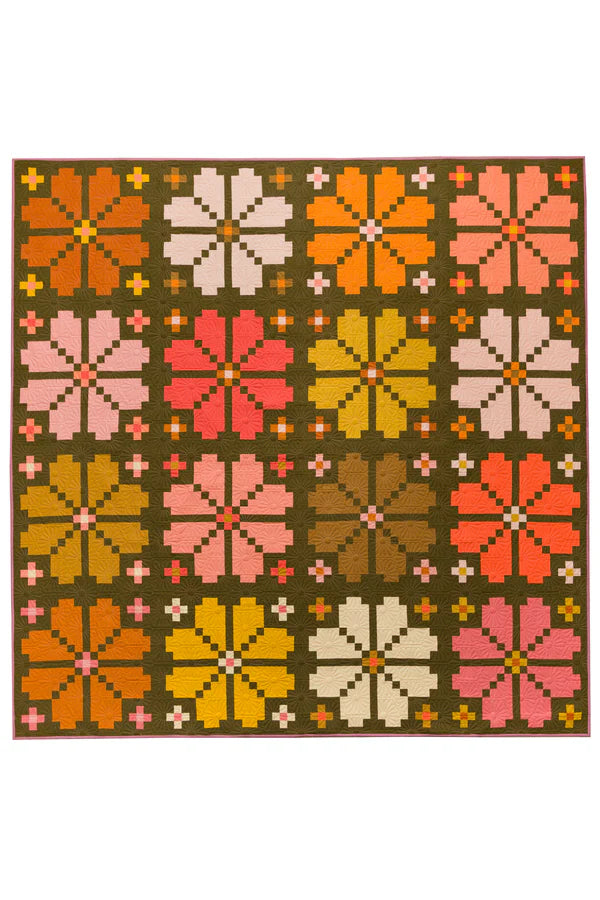 Knitted Blooms Quilt Pattern