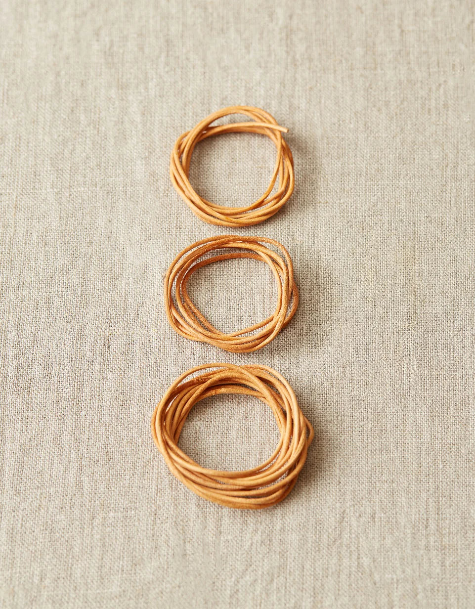 Cocoknits, leather cord, waste yarn, knitting tool