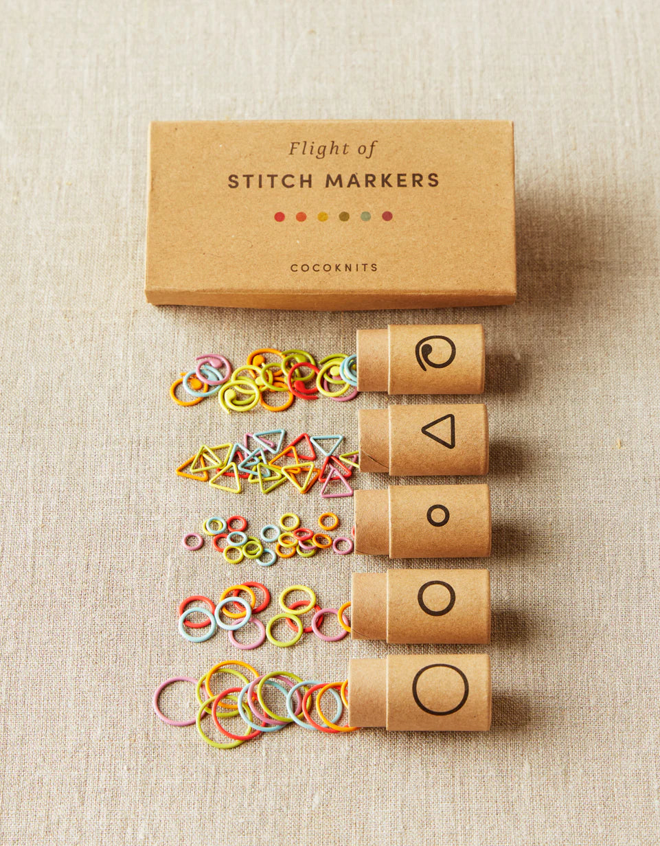 Cocoknits, stitch markers, knitting tool