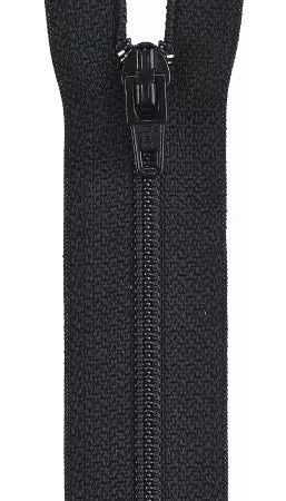 7" black zipper