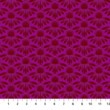 Anna Maria textiles, quilting, fabric, coneflower