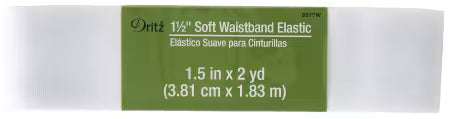 1.5" soft waistband elastic white